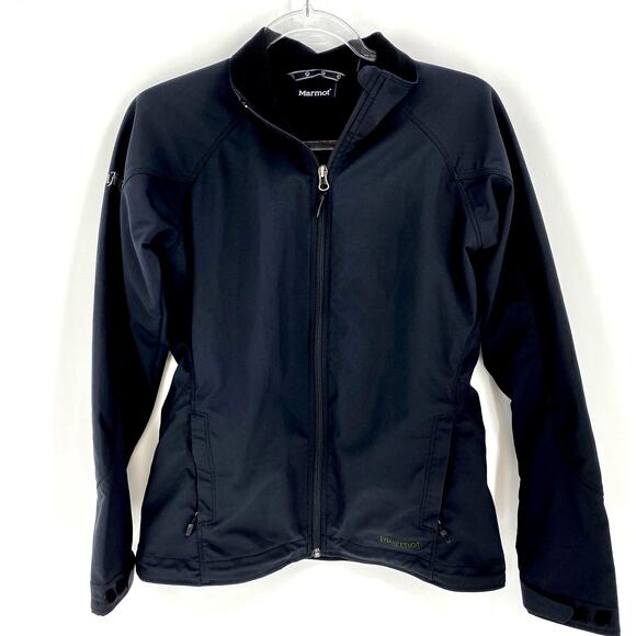 MARMOT Jacket Captain Morgan Black Soft Shell Weather Resistant Womens Size Med - Picture 1 of 9